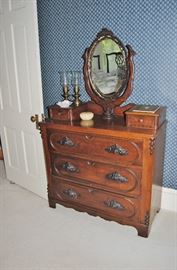 Beautiful Victorian dresser with carved drawer pulls and hankie drawers. This one is smaller than what we  usually see.