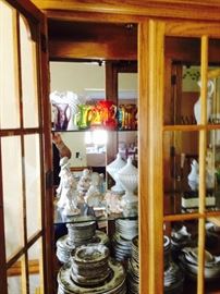 Crackle Glass Collection; Lefton Figurines; Johnson Bros. Friendly Village Dinnerware