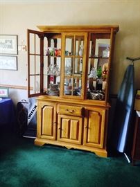 Oak China Cabinet with drawers and doors