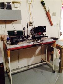 Waist High Rolling Table for garage or work space; Table Saw, CB and so much more!
