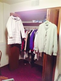 Assortment of Women's & Men's Clothes.  Many New with Tags or Barely Worn!