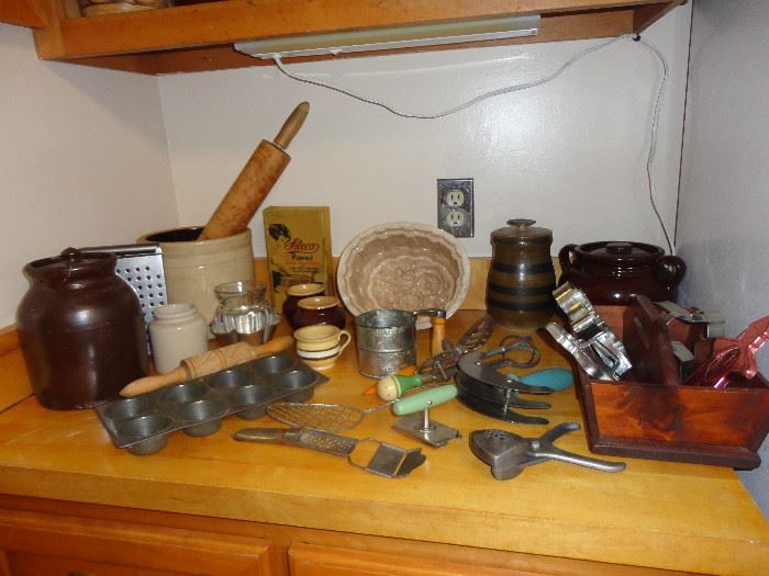 Part of the collection of antique and vintage kitchen items