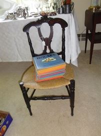 Small antique chair and some children's books.