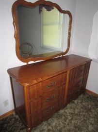 French Provincial dresser and mirror