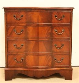 English bow front 4 drawer chest