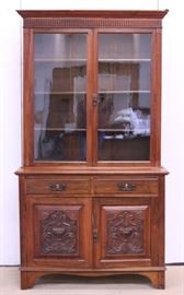 Victorian carved wall cabinet