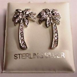 Sterling palm tree earrings