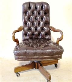 leather & wood office chair