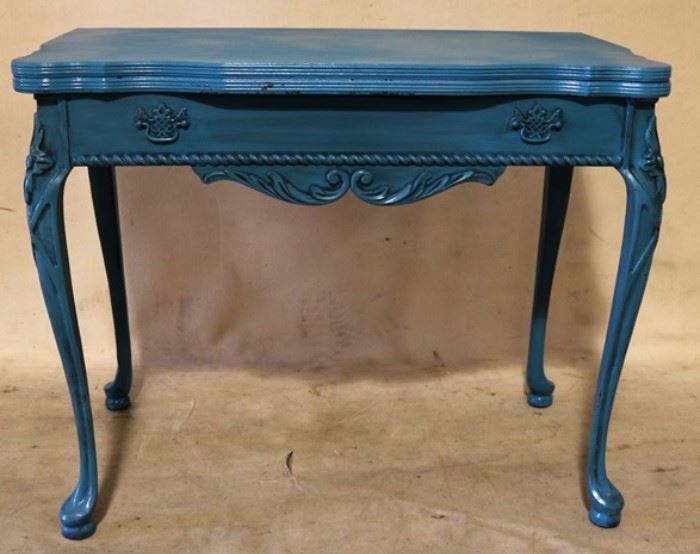 blue painted game table