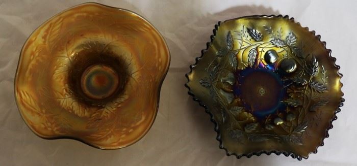 iridized carnival glass bowls
