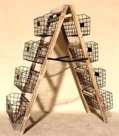 #6631 Ladder with 8 metal baskets