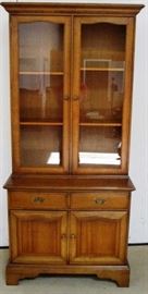 c1950 yew wood bookcase