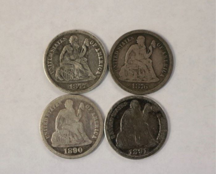 Silver seated dimes