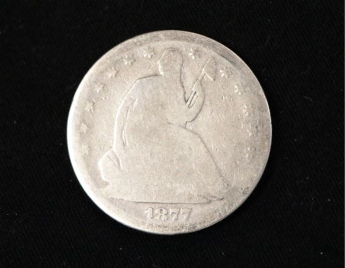 1877 Seated half dollar