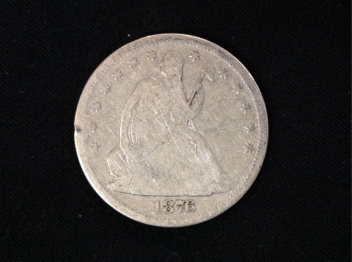 1876 Seated half dollar