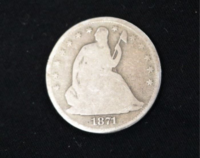 1871 Seated half dollar