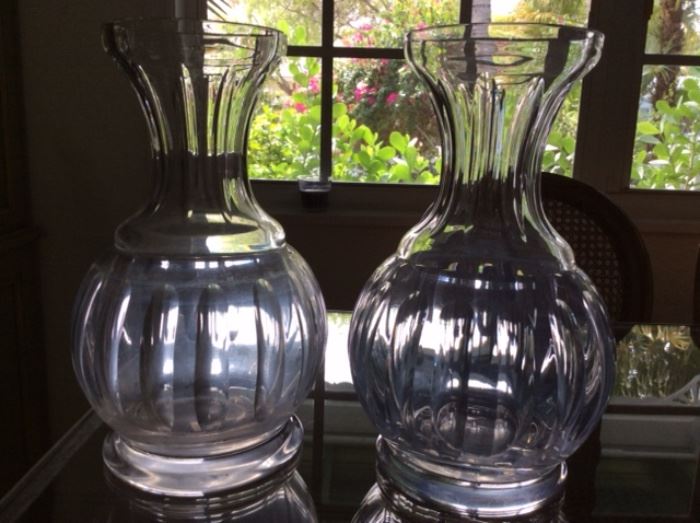 Set of two Baccarat baluster vases. Unsigned. 