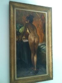 Nude standing, Signed Rene Richard about 2' x 4'