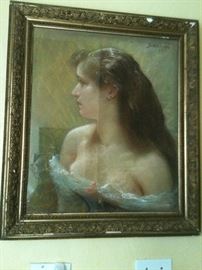 Sarrasin 1892 signed pastel portrait of lady