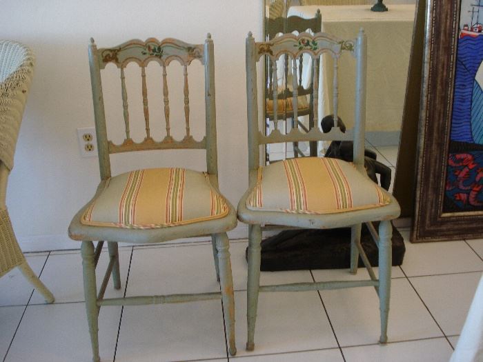 pair of painted chairs
