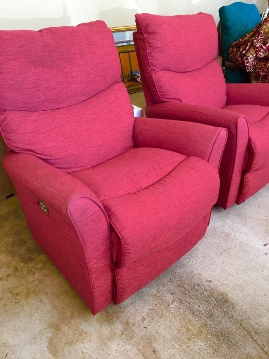 Pair New Lazyboy Power recliner-Rockers with controls cost new  840 dollars each.   Sale Price will be 300 each moved from sale owners apartment..