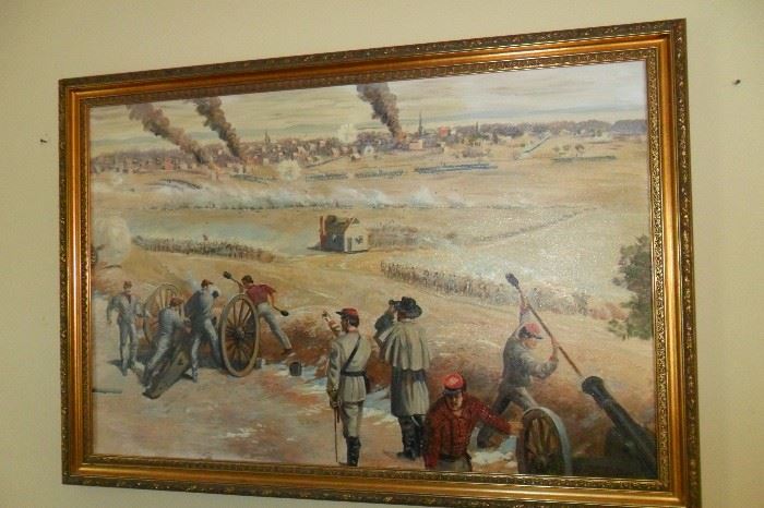 Large Vintage Sidney King Oil Painting (Civil War)