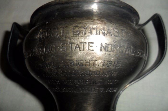 Antique Trophy. Fredericksburg(Va.) State Normal School "Best Gymnast" 1916 and on...