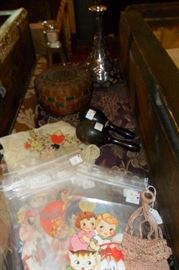 Antique Valentines,Antique Sewing Items,Antique Silver Overlay Bottle,etc...