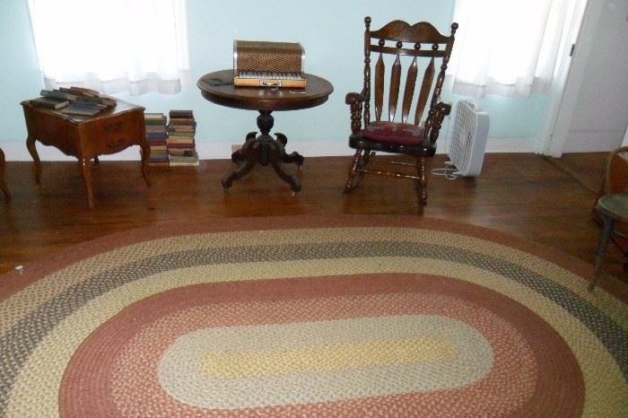 One of Many Vintage Braided Rugs,Vintage Rocking Chair,Antique Table,etc...