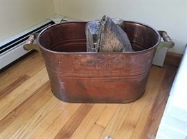 Plow and Hearth Copper Wood Bin