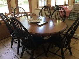 Pottery Barn Pedestal Table with Raymour and Flanagan chairs