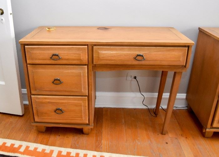 BUY IT NOW!  Lot # 124, BUY IT NOW!  Vintage Wood Desk, blemish on top, $50 (Approx. 43" L x 18" W x 30" H)