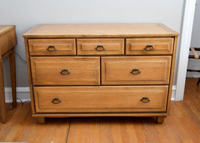 BUY IT NOW!  Lot # 125, BUY IT NOW!  Vintage Wood Lowboy Chest of Drawers, $100 (Approx. 43" L x 18" W x 30" H)
