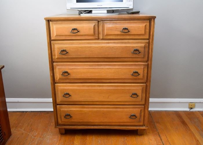 BUY IT NOW!  Lot # 126, BUY IT NOW!  Vintage Wood Highboy Chest of Drawers, $100 (Approx. 34" L x 20" W x 43" H)