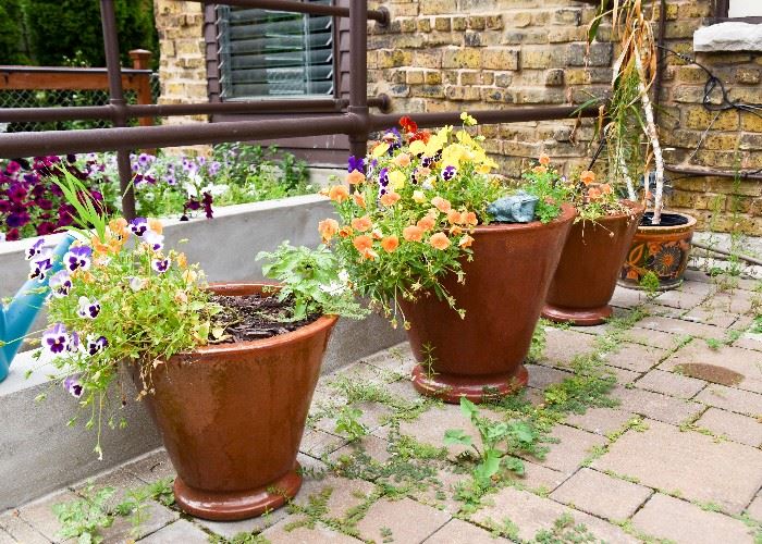 Glazed Pottery Planters / Flower Pots