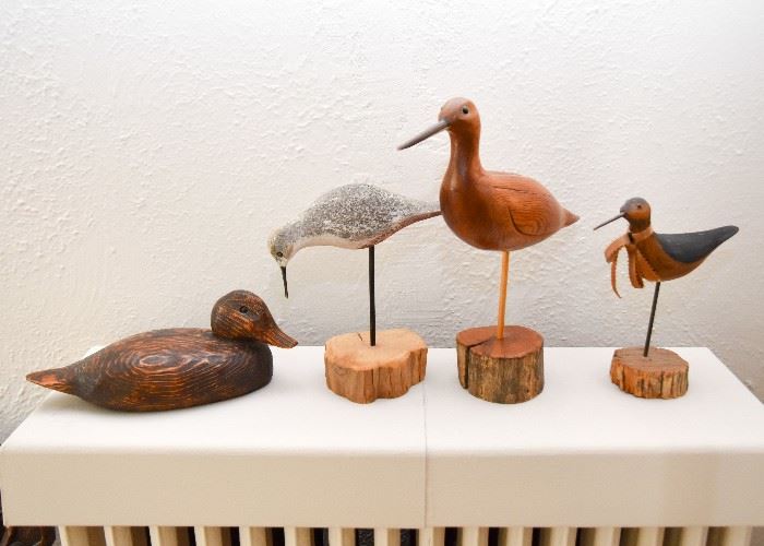 Duck Decoy, Wood Carved Bird Sculptures