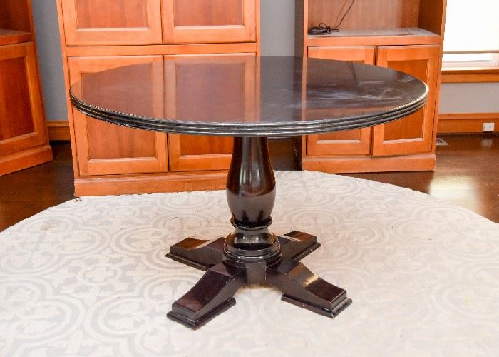 Round Ebony Wood Dining Table