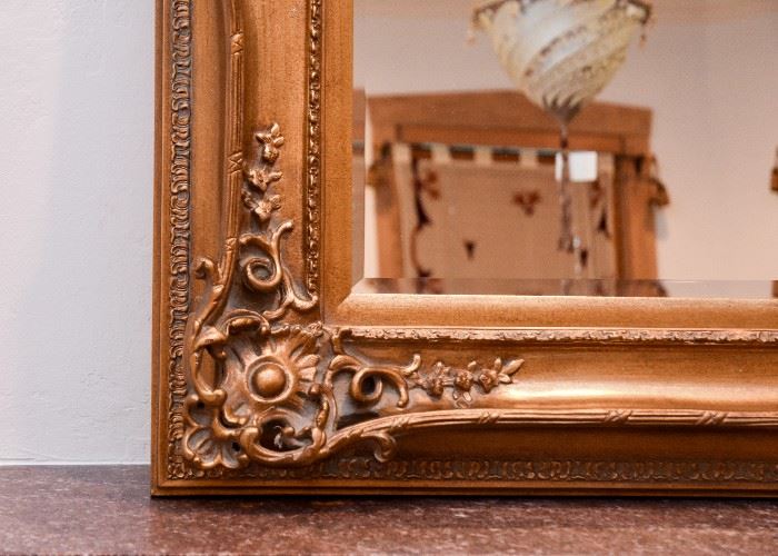 Ornate High Relief Gilt Framed Wall Mirror