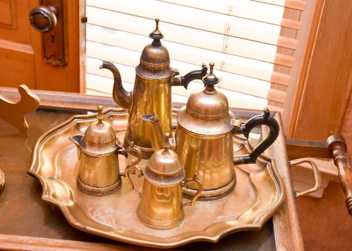 Brass Coffee & Tea Set