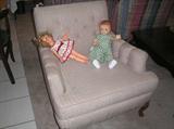 On the right is a Shirley Temple doll and on the left Effanbee "Patsy Ann" Doll