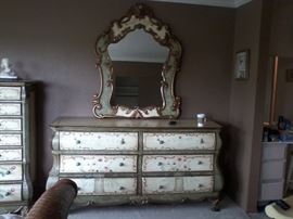painted dresser with mirror $300