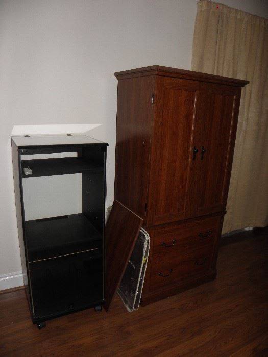 Armoire and smaller stereo cabinet