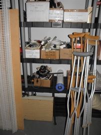 Crutches, wires, cables, extension cords, etc
