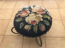 Vintage Needlepoint foot stool