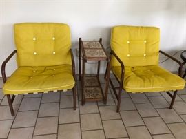 Patio chairs and tile inert table
