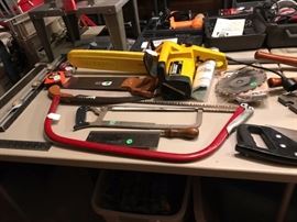 Hand tools and one of two chain saws