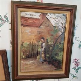 original oil on canvas by listed Michigan artist, Alice Viola Guysi (1863 - 1940).  Painting is unsigned.  She was the Detroit Public Schools Director of Art for 31 years.