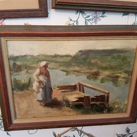 Original oil on canvas by listed Michigan Artist, Alice Viola Guysi (1863 - 1940) (attribution....unsigned).  