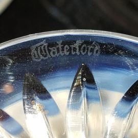 Signature on one of the Waterford wine glasses