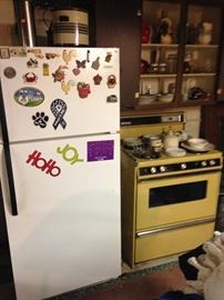 Older working fridge and stove!
